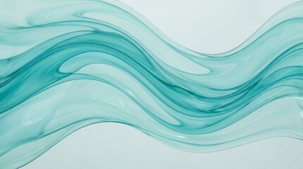 Fototapeta premium Aqua and Teal Abstract Wave Background, Soft Liquid Gradient, Modern Minimal Design, 4K Ultra HD