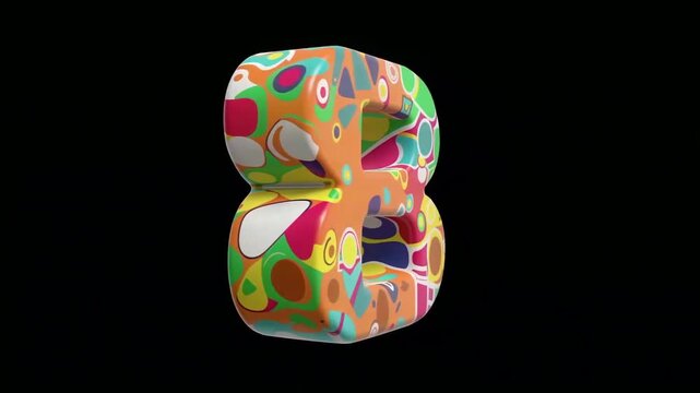 Colorful Abstract Letter B Shape Revealed Against Dark Background.