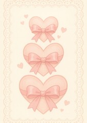 Charming hearts with elegant bows.