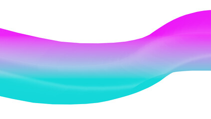 Abstract wave gradient swirl with pink and blue colors isolated on transparent background