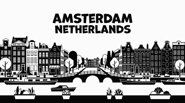 amsterdam netherlands europe capital city skyline landmark architecture urban travel tourism historic culture downtown canal landscape