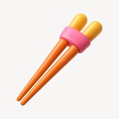 Colorful plastic chopsticks illustration.