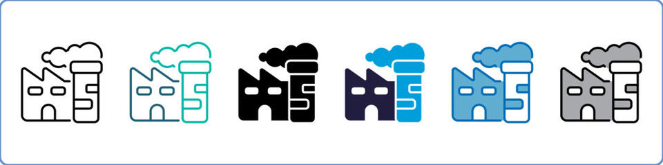 Factory Single Icon Set Multistyle