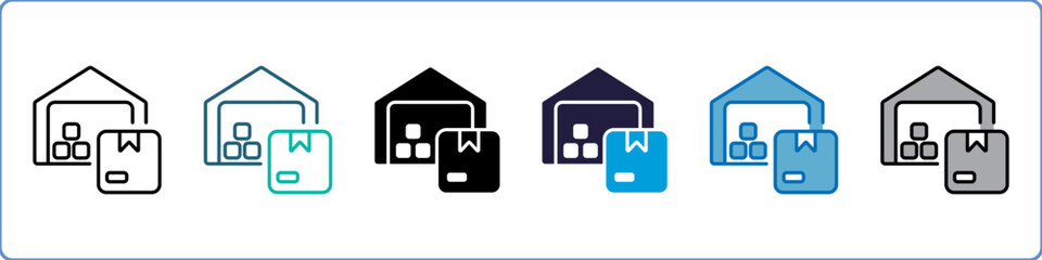 Warehouse Single Icon Set Multistyle