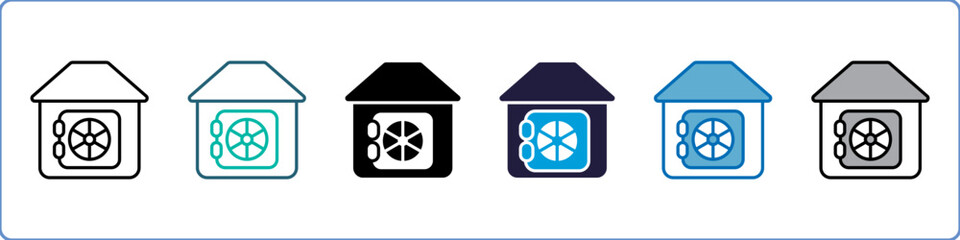 Bank Single Icon Set Multistyle
