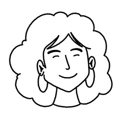 Obraz premium line drawing of smiling woman