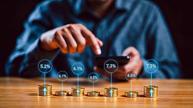 Hand protecting coin stacks with data