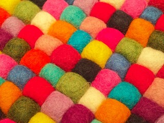 close up of colorful wool