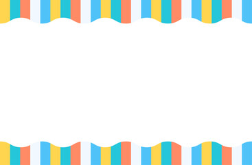 夏の爽やかストライプウェーブフレーム背景