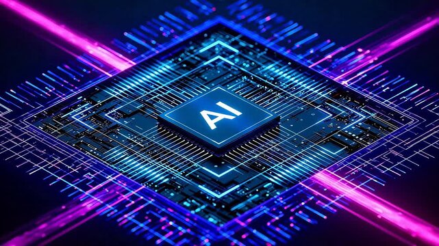 Futuristic AI microchip processor