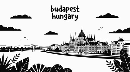 Fototapeta premium budapest hungary europe capital city skyline landmark architecture urban travel tourism historic culture downtown danube parliament landscape