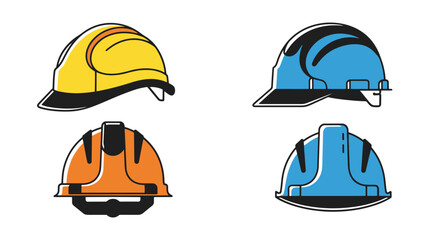 Fototapeta premium Safety Helmet Line modern smooth abstract vector