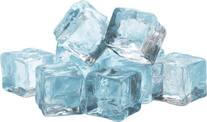 Obraz premium Close-up of Crystal Clear Ice Cubes Perfectly Stacked