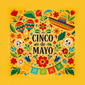 Vibrant Cinco de Mayo Celebration with Traditional Mexican Fiesta Elements