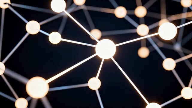 Network of glowing nodes and connections