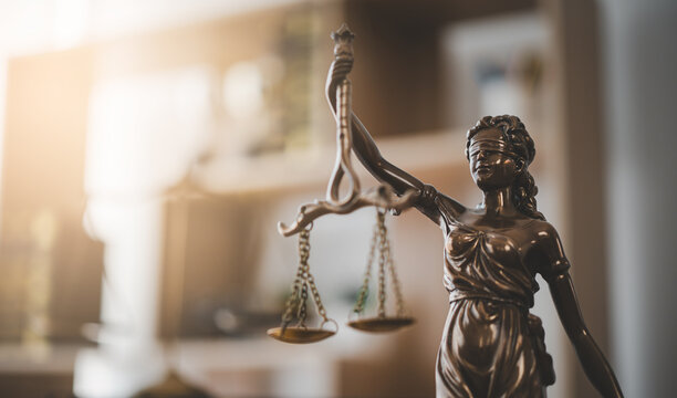 Lady justice,Law theme, mallet of the judge, law enforcement officers, evidence-based cases and documents taken into account.