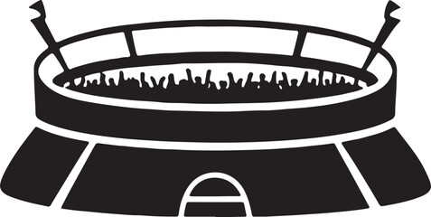 Empty modern stadium arena with black seats and white field for sports events vector illustration © JahidulIslam