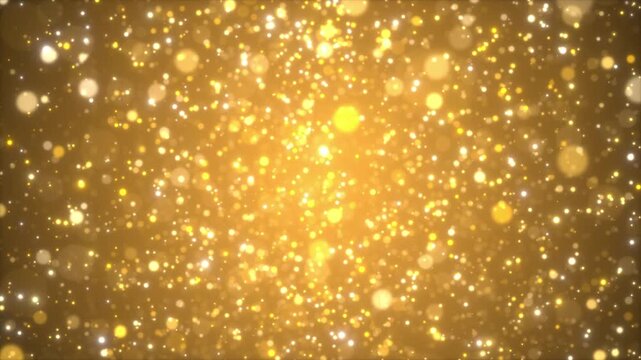 点滅する2色の光の粒 ループ背景 黄色