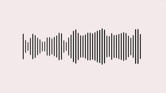 alpha channel audio waveform animation on white background. clean minimal waveform motion, voice note waveform animation. dynamic audio waveform background,