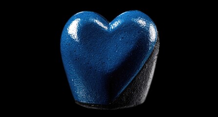 Deep blue heart-shaped object