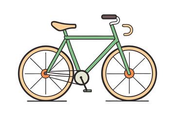 Fototapeta premium Modern Flat Bicycle Vector Illustration – Minimal Bike Icon Isolated on White Background.