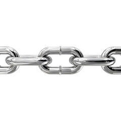 Obraz premium Close-up 3D render of a silver metal chain link metallic