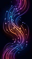 Vibrant abstract background with flowing lines and dots