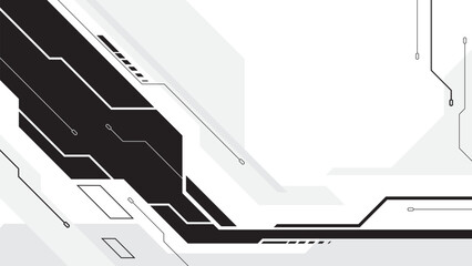 Abstract hi tech horizontal sci-fi background with cyberpunk style design © Mooam