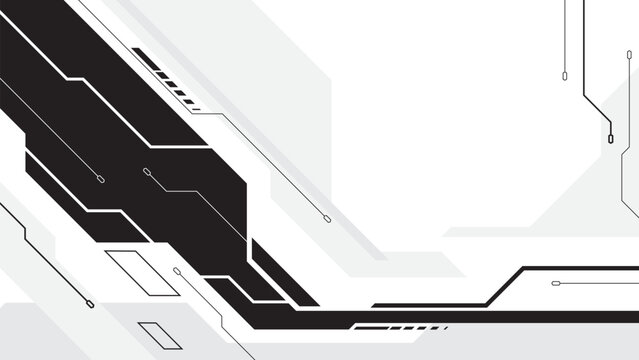 Abstract hi tech horizontal sci-fi background with cyberpunk style design