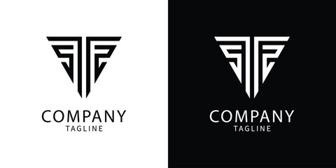 Fototapeta premium Abstract Company Symbol Emblem Sign in Black and White with Text Beneath for Business and Corporate Design Elements