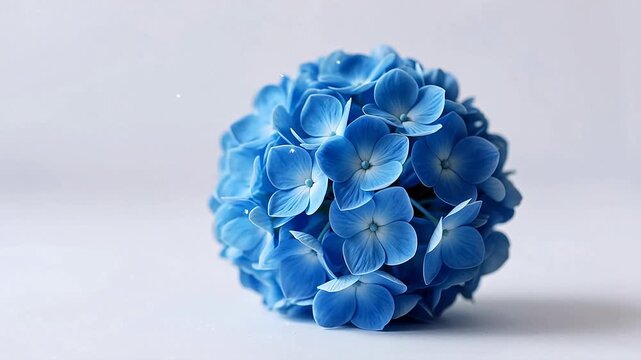Blue hydrangea flower cluster