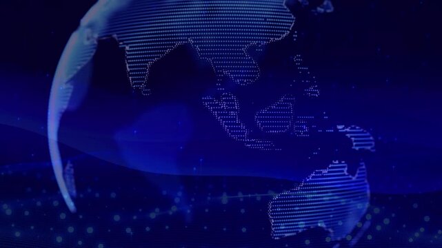 Abstract technology background. with Globe Earth Sphere Hologram Blue Animation.
