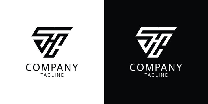 Modern abstract geometric logo design featuring the letters STC displayed in a triangular shape appropriate for any type of company