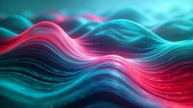 Abstract wave pattern with red and blue hues