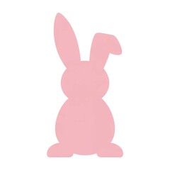 Obraz premium Simple pink bunny graphic illustration perfect for easter holiday designs and greeting cards