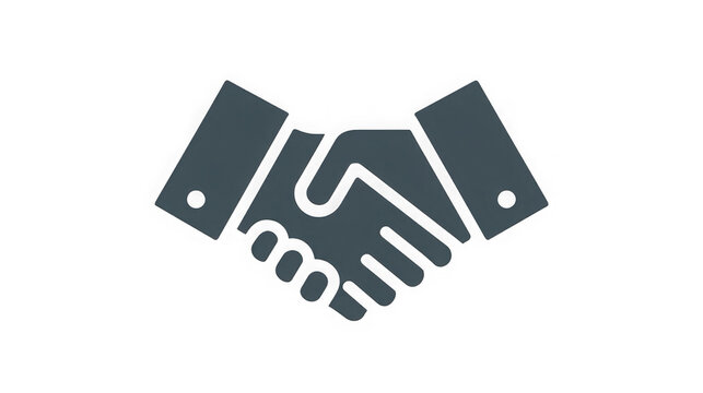 Simple vector illustration of a handshake symbolizing partnership and agreement on transparent background