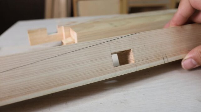 Handcrafted pine wood interlocking joinery for timber construction