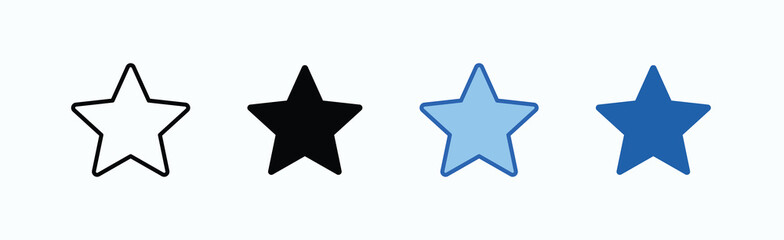 Obraz premium Star Icon Sheet Multiple Style Collection Isolated Vector