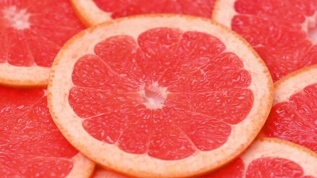 close-up grapefruit slices