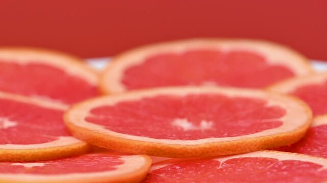 close-up grapefruit slices