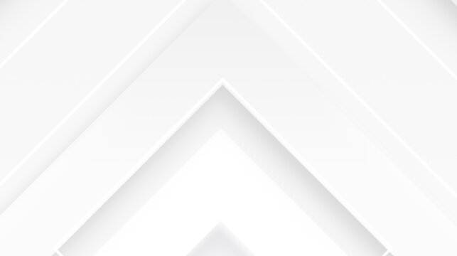 Minimal abstract white geometric arrows pointing upward. Clean corporate background representing growth, success, and progress. Modern soft neomorphic design suitable for business, finance, and techno