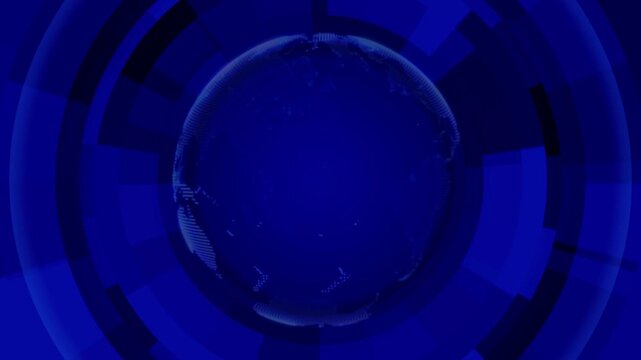 Abstract technology background. with Globe Earth Sphere Hologram Blue Animation.