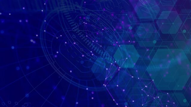 Abstract technology background. with Globe Earth Sphere Hologram Blue Animation.