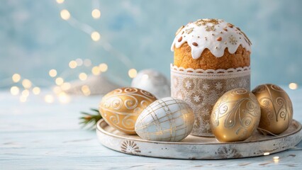 easter eggs on a white background