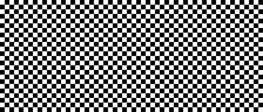 Checkered seamless pattern, abstract black and white background, square regular grid, chess tile vector illustration
