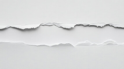White Torn Paper Border with Ripped Edges Creating Blank Copy Space, Ideal for Messages or Advertising Backgrounds