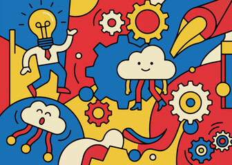 Fototapeta premium Abstract Idea Generation Illustration