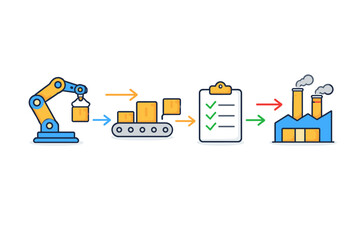 Obraz premium Manufacturing Process Flow Chart