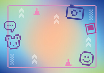 도트 배경일러스트