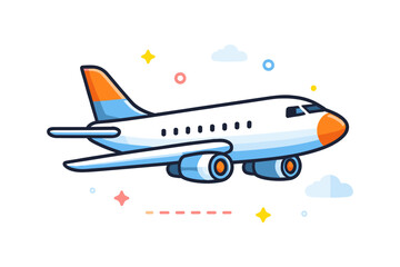 Fototapeta premium Cartoon Airplane Flying